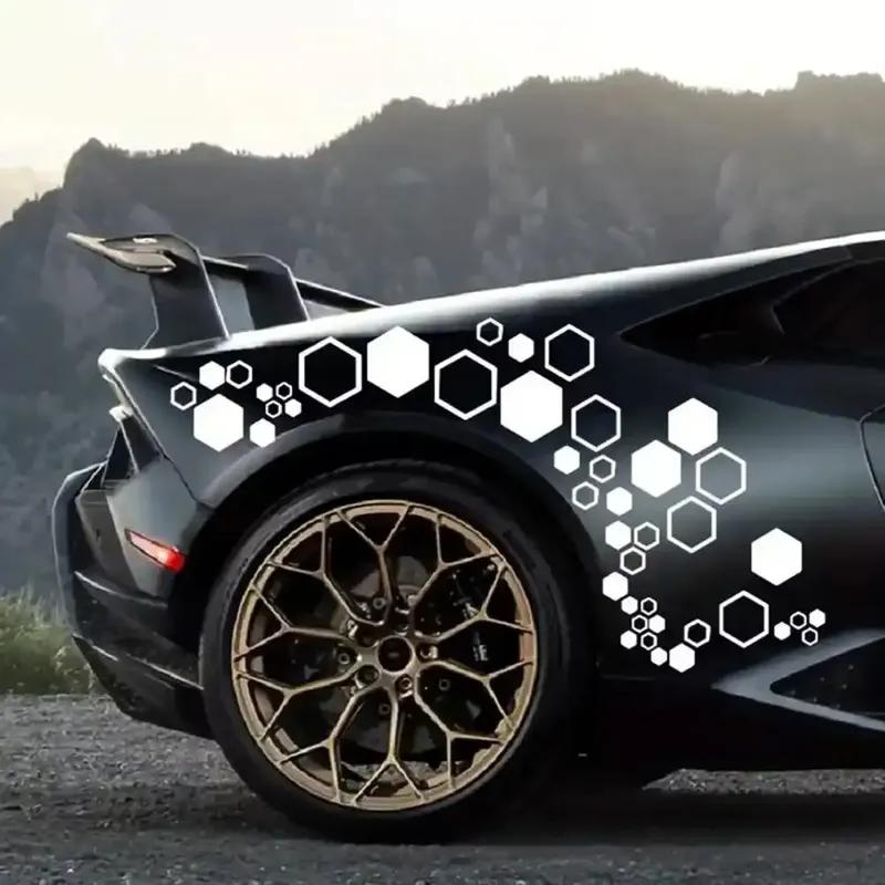 52pcs Honeycomb Auto Vinyl Decals Large and Small Combination Hexagonal Stickers DIY Car Body Cool Styling Open Style Decoration