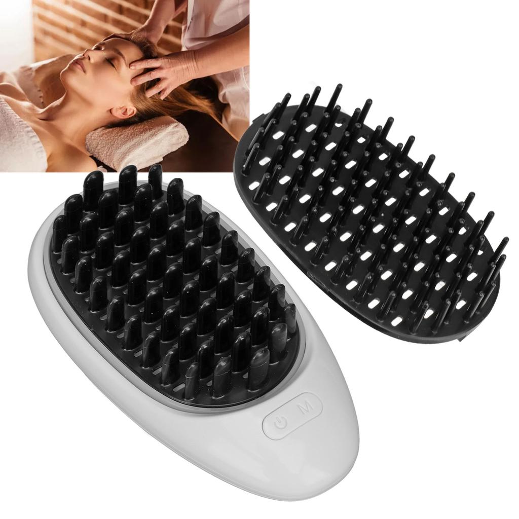 Electric Scalp Hair Scrubber Massager Brush Hair Regrowth Red Blue LED Vibrating Hairbrush Comb