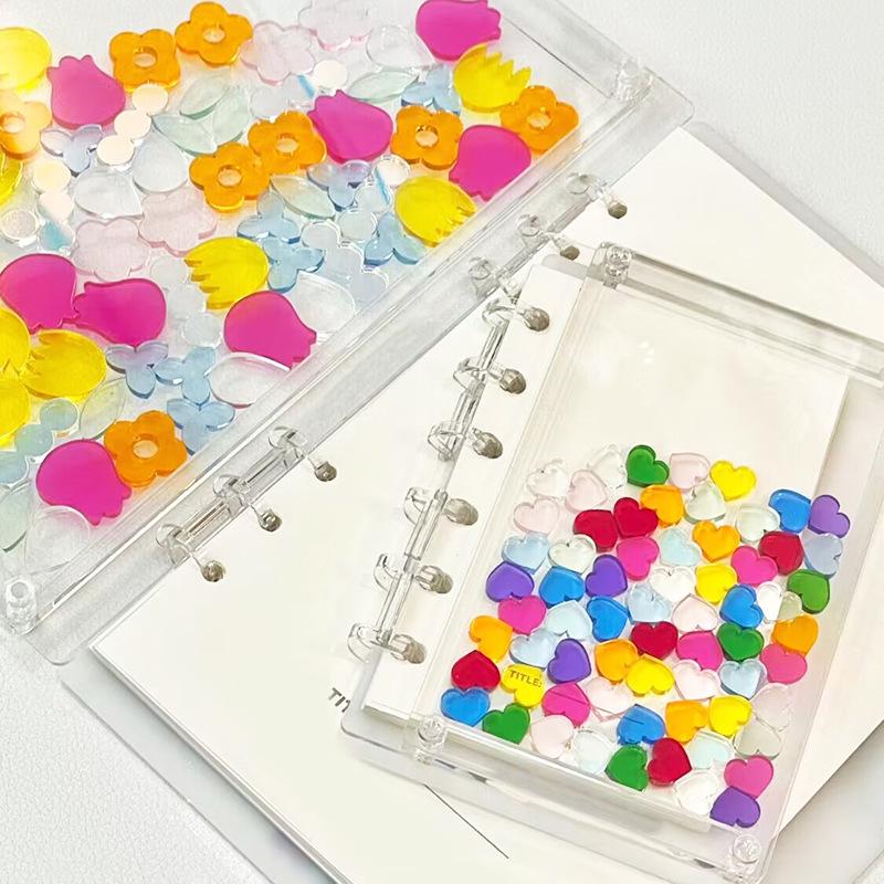 

Clear Acrylic Quicksand A5 Loose-Leaf Journal - Creative 6-Hole Notebook A5 Pages