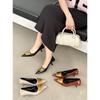 2025 New Spring Fashion Pointed Head Thin Heel Temperament French Soft Sole Shallow Mouth Kitten and Single Shoe Women
