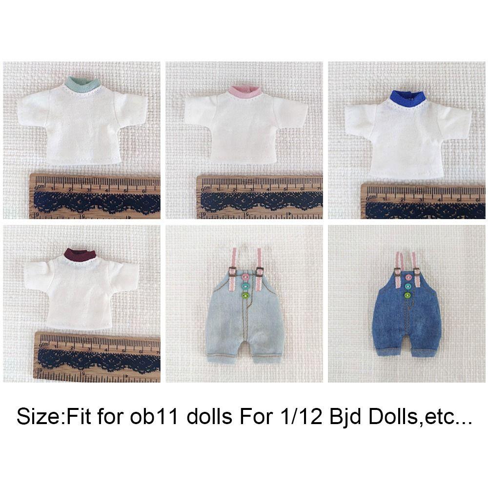 Toys Accessories for Obitsu11 Doll Fashion Overalls Denim Pants Doll Clothes Pants T-shirt Suits