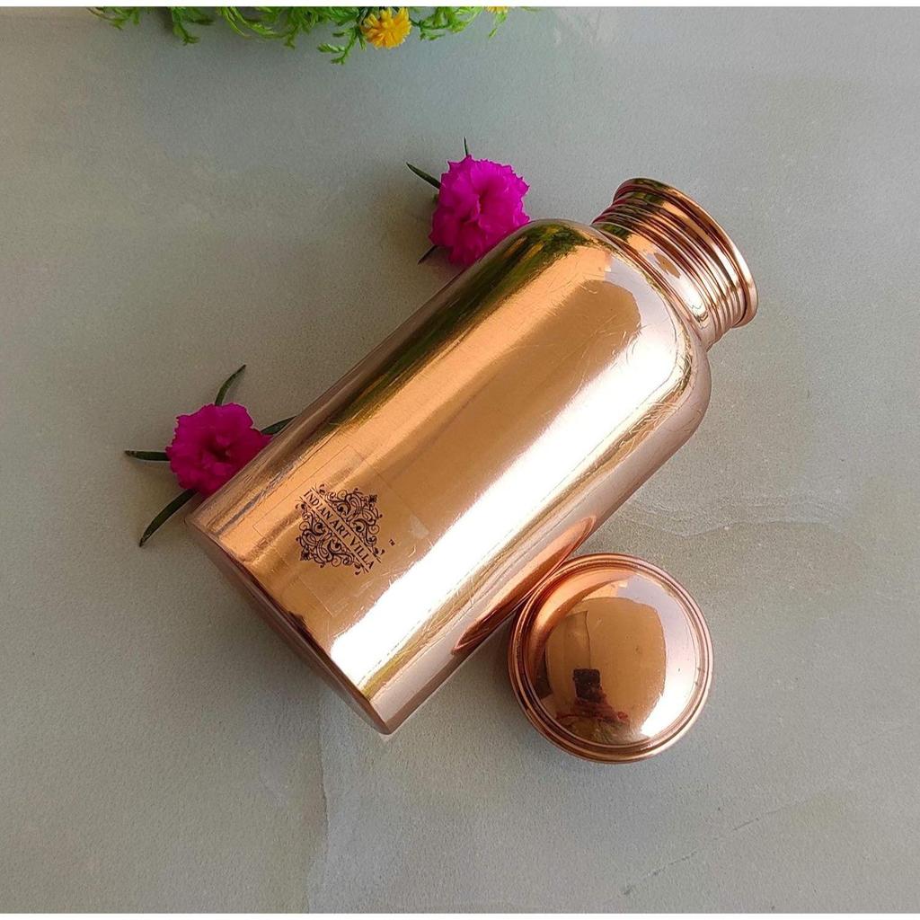 Bottle – 300 ML, Pure Copper Bottle for Health Benefits, Drinkware, Stylish Design for Daily Use, Yoga, Travel, Office, and Gifting, Set of 1