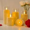 LED Simulierte Kerze mit Acrylglasbecher für Weihnachts-, Geburtstags-, Hochzeits-Atmosphärendekoration