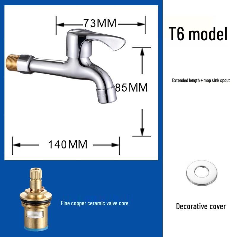 Xuanyong 1/2-inch Single Cold Water Faucet with Extended Spout