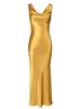 Haute Couture Elegant Satin Drape Neck Backless Dress