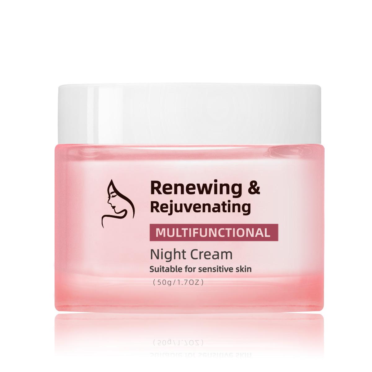 Revitalizing Multi-Function Night Cream 50G Collagen Peptide Anti-Aging Moisturizer Deep Hydration for Face and Neck Firming Treatment