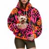 2026 Womens Halloween Print Oversized Hoodie Fall Winter Loose Fit Sweatshirt