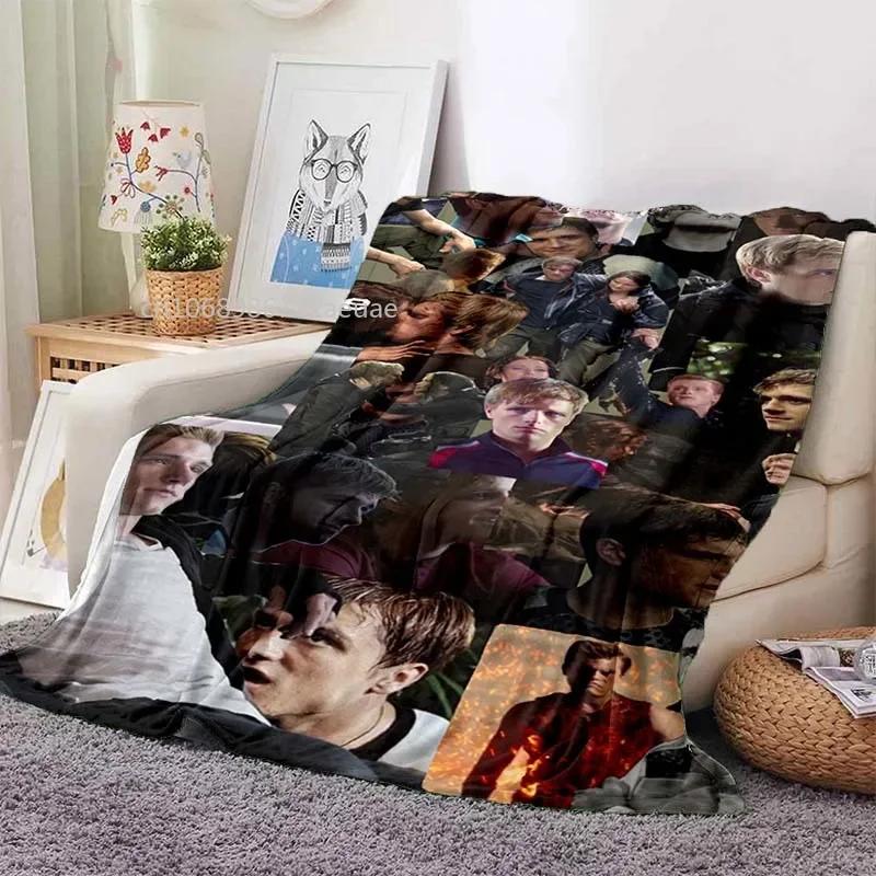 Josh Hutcherson Poster Printed Flannel Blanket Soft Comfortable Home Travel Bed Plush Birthday Gift Fans Gift