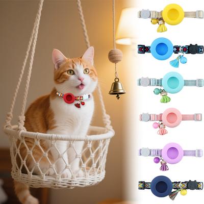 Verstellbares Süßes Anti-Verlust Haustier Katze Positionierungs Halsband Reflektierendes Tracking-Halsband Geeignet für Airtag für Kleine Hunde Katzen