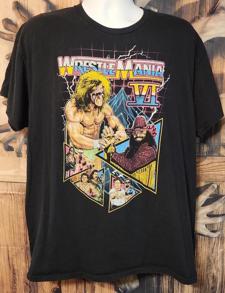 WWE WrestleMania VI Ultimate Warrior Рэнди Сэвидж Ретро Стиль Унисекс Футболка S