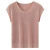 Plus Size Sleeveless Linen Knit Top - Women's Breathable Spring/Summer Pullover
