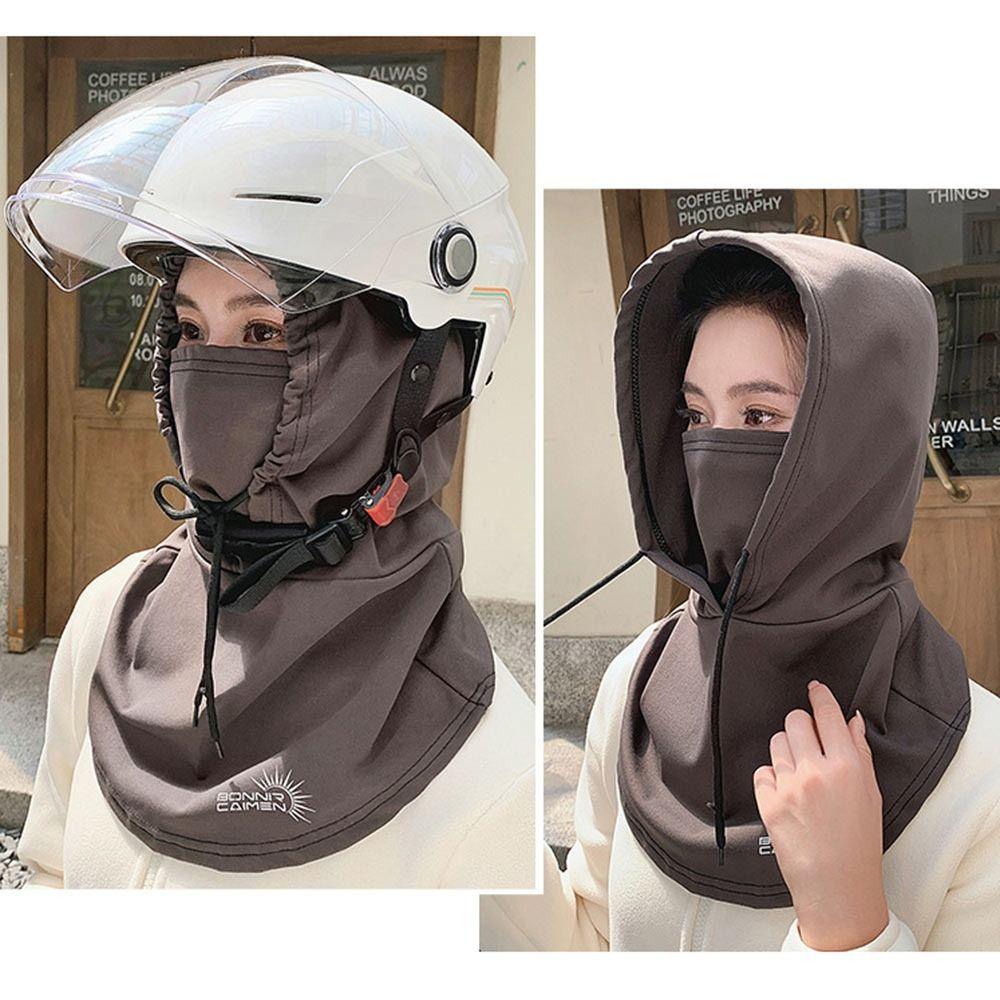 

Thick Winter Hat Ear Protection Riding Headgear Durable Warm Neck Mask чорний