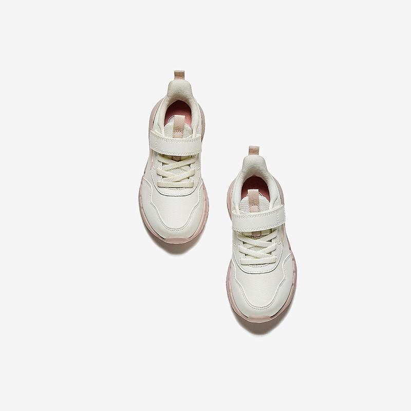 Anta Kids Vitality Comfortable Versatile Lightweight Shock Absorption Low-Top Running Shoes Kids sneaker Ivory-White Lotus-Gray A22439968-4