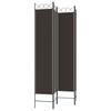 4 Panel Room Divider In Brown 160 X 220 Cm Fabric