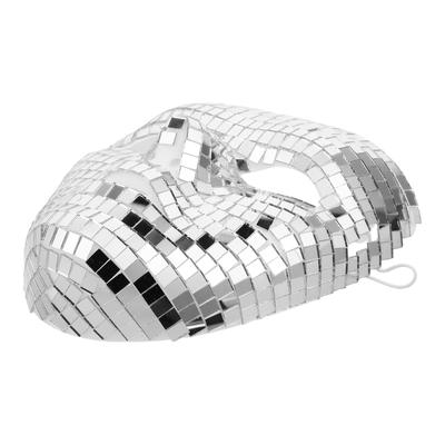 Disco Ball Mirror Face Mask Sparkly Glitter Full Coverage Costume Mask for Halloween Carnival Masquerade Party Stage Performance