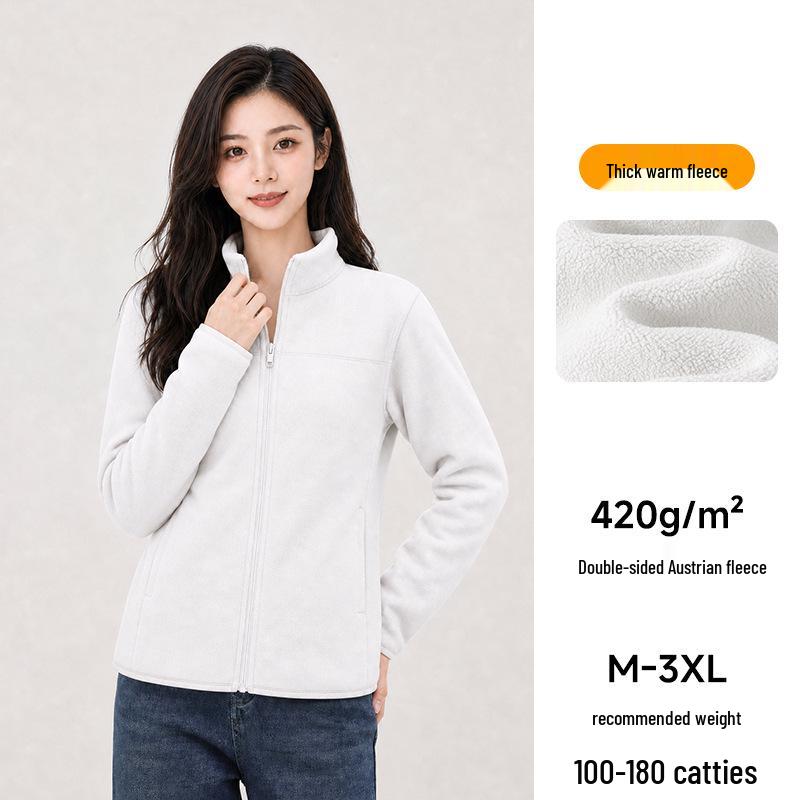 2026 Autumn/Winter Ollie Fleece Jacket: Stand Collar Sports Hoodie with Temperature-Locking Cardigan for Cold Protection.