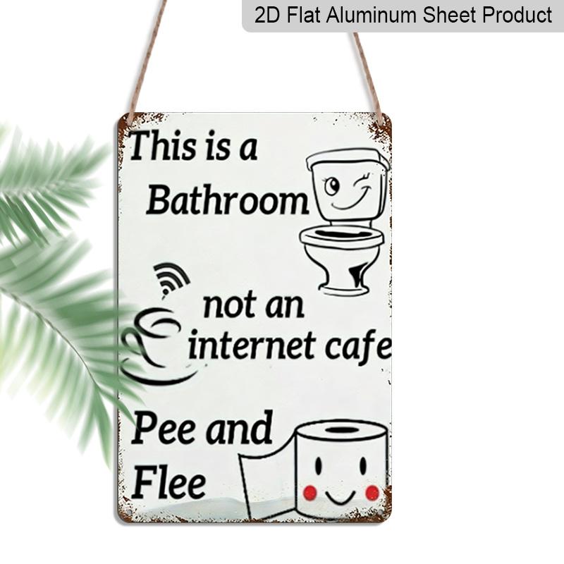 

2D Flat, 1pc Funny This Is A Bathroom Not An Internet Cafe Metal Sign - Rustic Farmhouse Wall Decor with Pre-Drilled Holes, Vintage Aluminium 20*30cm