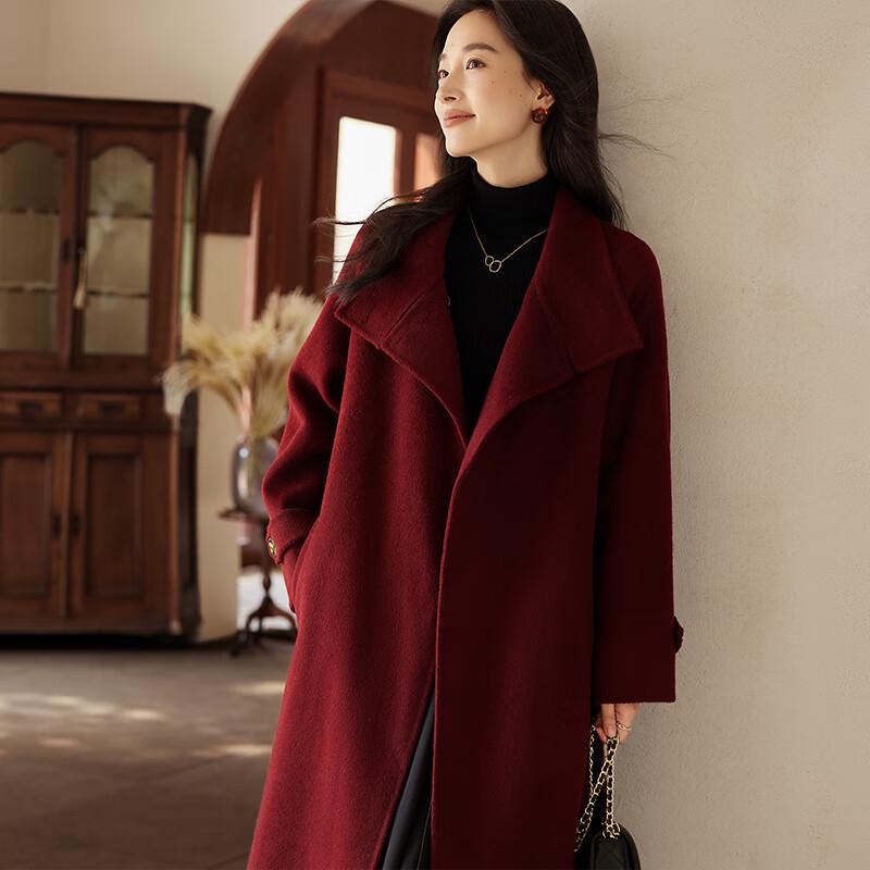 

VICTORIA&VERA Женское зимнее пальто из двухсторонней шерсти с длинным ворсом, воротником-стойкой и золотыми пуговицами M