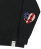 GRAVER [Unisex] Elbow American Flag Smile Heart Sweatshirt_Black