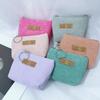 6pcs Women'S Corduroy Coin Purse Set with Keychains - Soft Striped Hand-Washable Wallets, Durable Zipper Closure