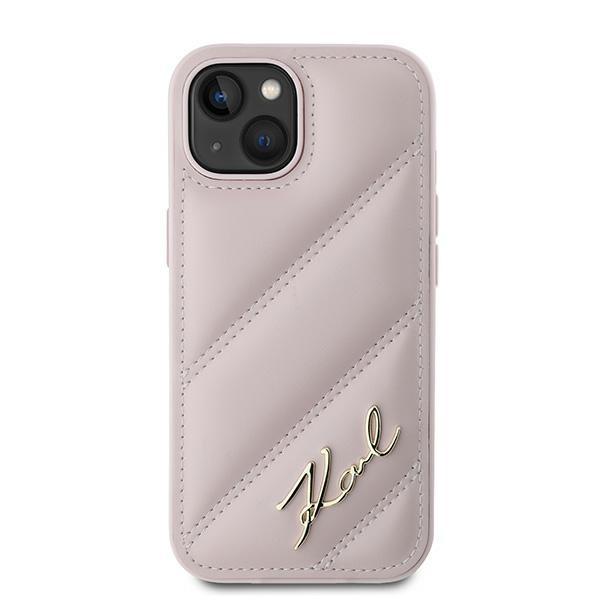 Karl Lagerfeld Klhcp14Spqdsmgp Iphone 14 / 15 / 13 6.1 Różowy/Pink Hardcase Diagonal Quilted Script