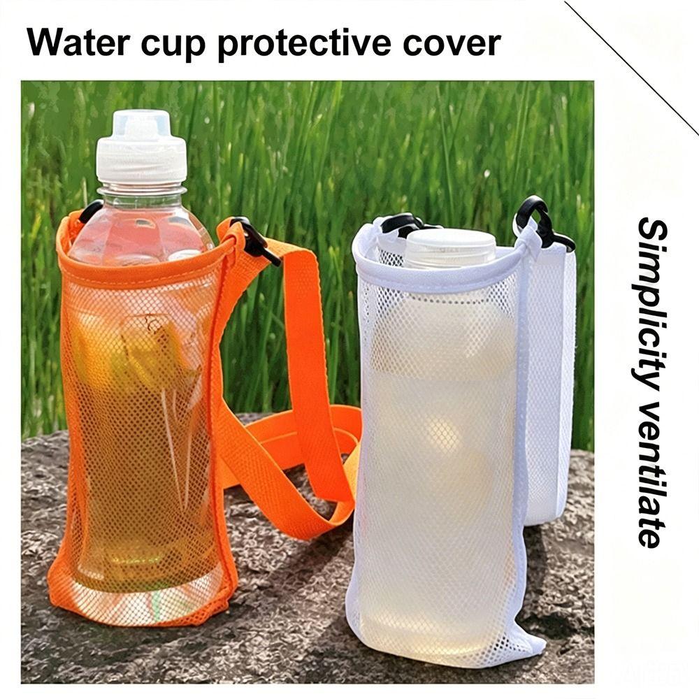 With Strap Single Shoulder Water Cup Bag Useful Cup Sleeve Mesh Cup Pouch