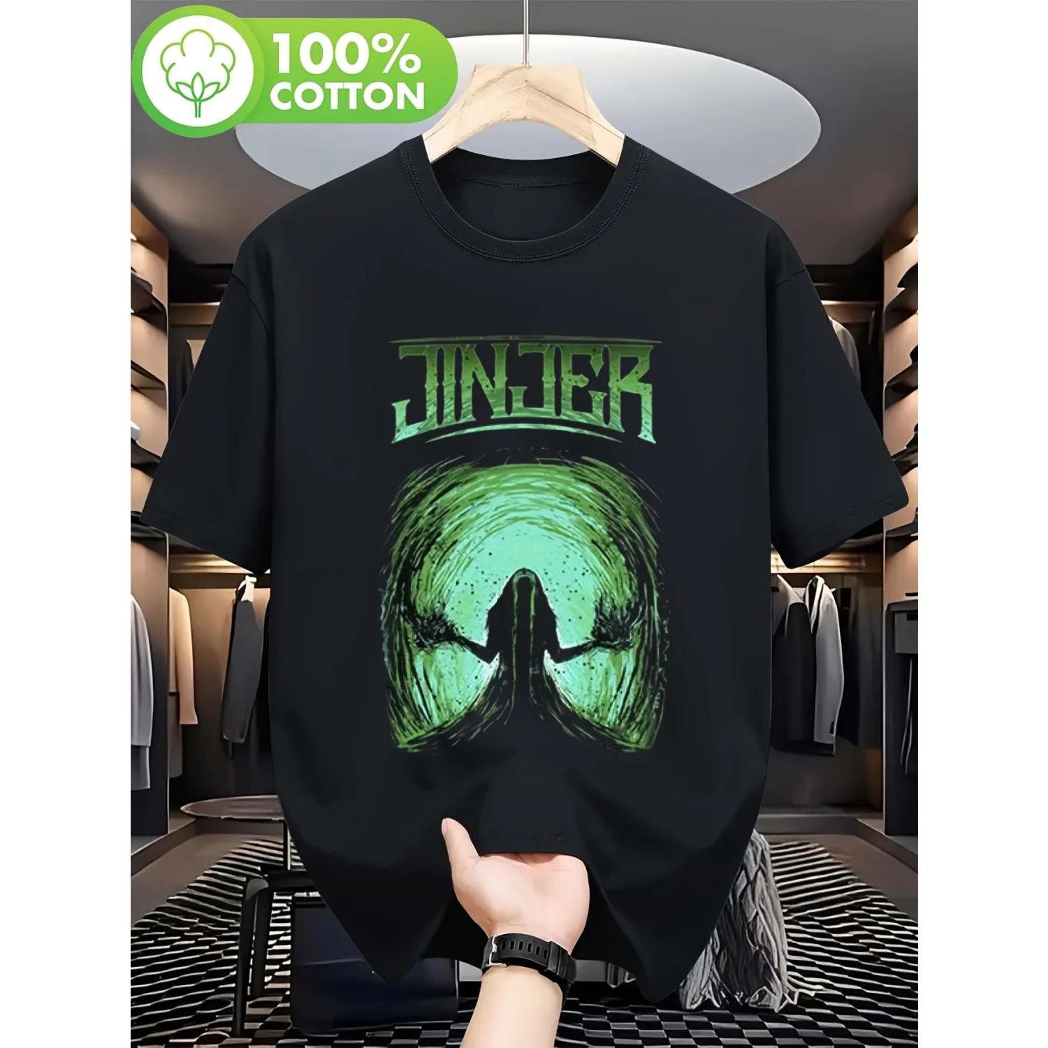 

Jinjer Ukrainian Band _Abyss of Consciousness_ Black T-shirt Retro Street Style Daily, Casual Neutral Design XXXXXL чорний