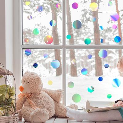 Window Decal Self Adhesive Rainbow Effect Reflective 3D Privacy Decorative Glass Sticker