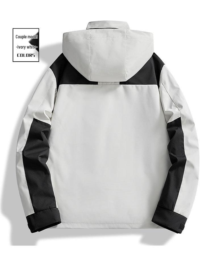 Couple's Autumn Winter Windbreaker: Thick, Velvet-Lined 3-in-1 Jacket for Live-Stream Sales