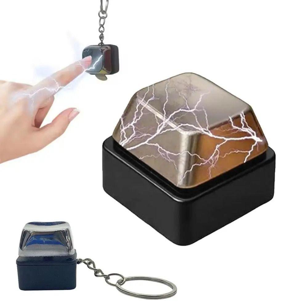 Metal Key Ring Prank Toy Mild Pulse Induction Prank Electric Shock Button Holiday Entertainment