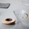 Glas Kaffeefilter/Dripper - Konischer Glas Pour Over Kaffeefilter mit Bambusständer & Griff, 1-4 Tassen Tropfzubehör