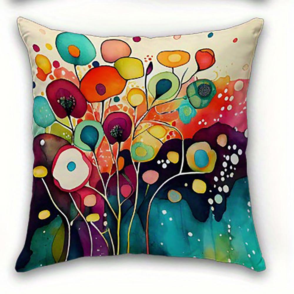 1/4pcs Colorful Floral Patterned Pillowcases Sofa cushion cover home bedroom room decoration