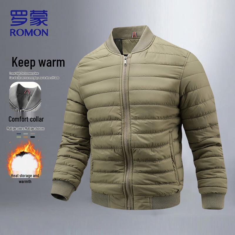 

ROMON Men s Solid Color Short Padded Jacket 3XL