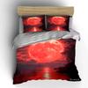 Red Moon Night Decorative Set Multiple Sizes Kid'S And Adults' Bedroom Exquisite 3Pc Bedding Set, Gift