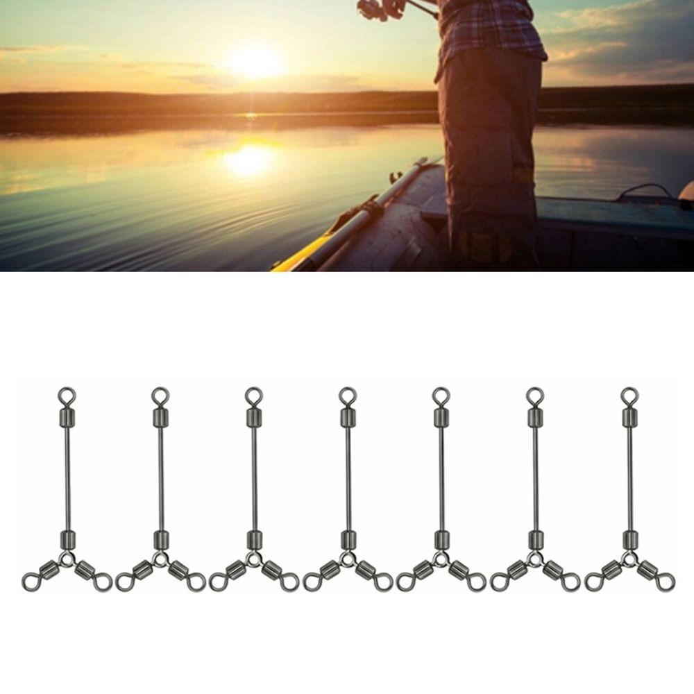 

30PCS Copper Fishing Swivels Flexible Rotation 3 Way Rolling Swivels Fishing Tackle 12#