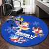 1pc Anime Cartoon Design Christmas Theme Round Carpet for Office Chair Mat, NonSlip Rug Suitable for Home Decoration, Living Room