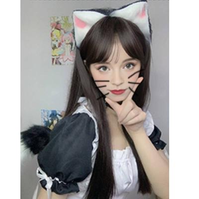 3pcs Cat Ears and Wolf Fox Animal Tail Bell Collar Cosplay Costume  for Performance Halloween Costume Accessories Dress Up