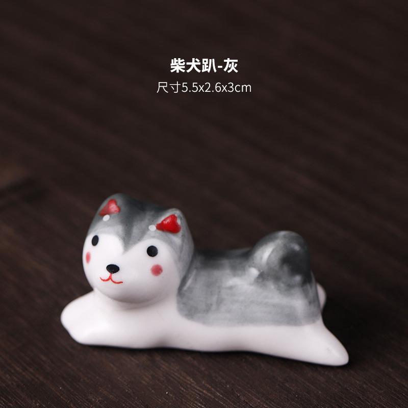 1/5pcs Cute Cat Dog Spoon Fork Rest Tableware Storage Cutlery Stand Chopsticks Holder Ceramic Knife Racks Kitchen Tablewares