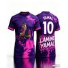 Summer Yamal Commemorative 3D Print Family Outfit Football Jersey T-shirt. Loose and Comfortable Suitable for Daily Wear