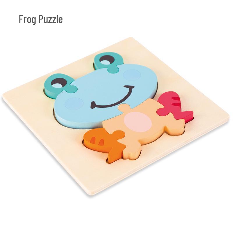 Wooden 3D Puzzle for Early Education: Infant & Toddler Intellectual Development, Hand-Eye Coordination Toy for 1-3 Year Old Boys & Girls