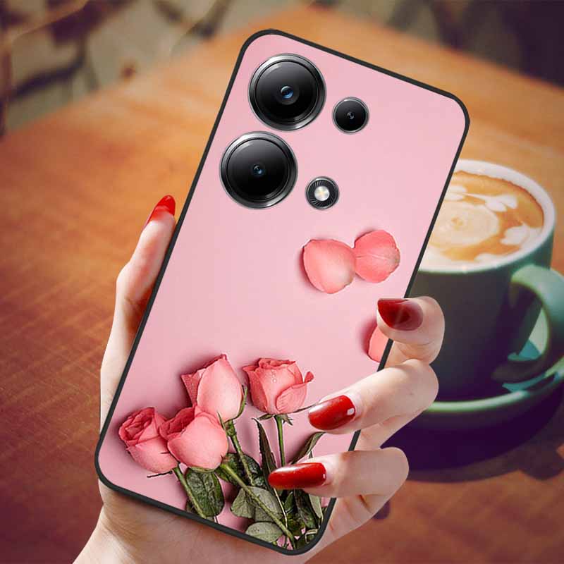 For Poco M6 Pro 4G Case Fashion Marble Silicon Black Cover for Xiaomi Poco M6Pro 4G Phone Case M 6 Pro Soft Shells PocoM6Pro 4G