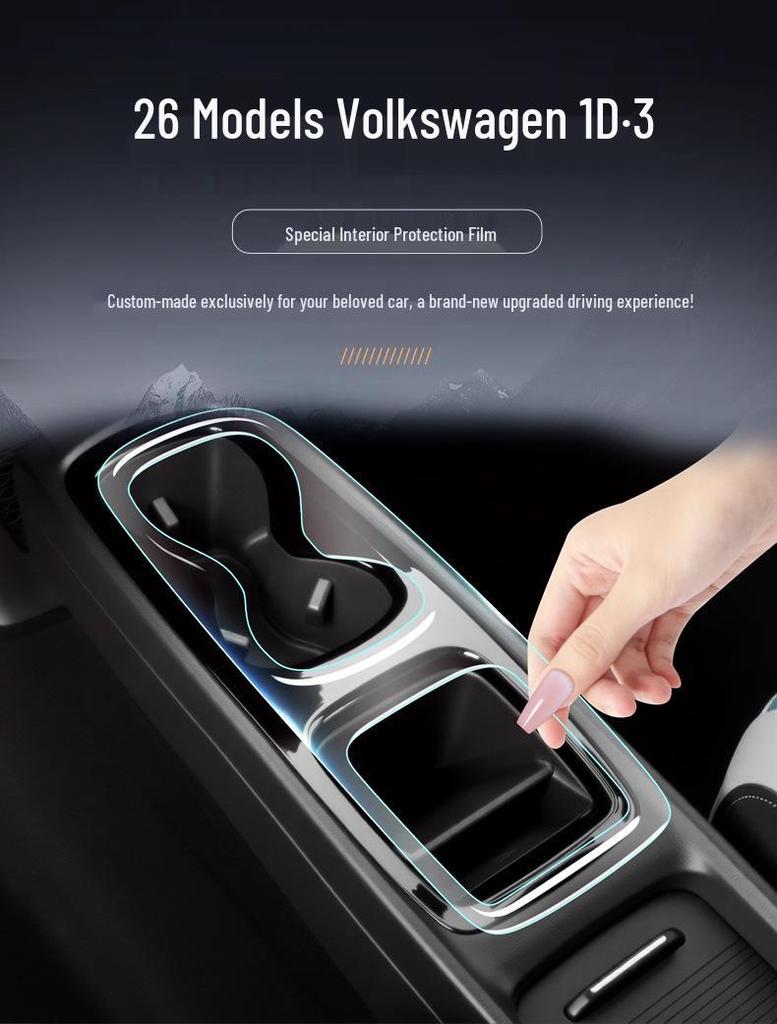 Volkswagen ID3 Center Console Protection Film: Fits 26 Models, Includes Navigation Screen Tempered Glass.