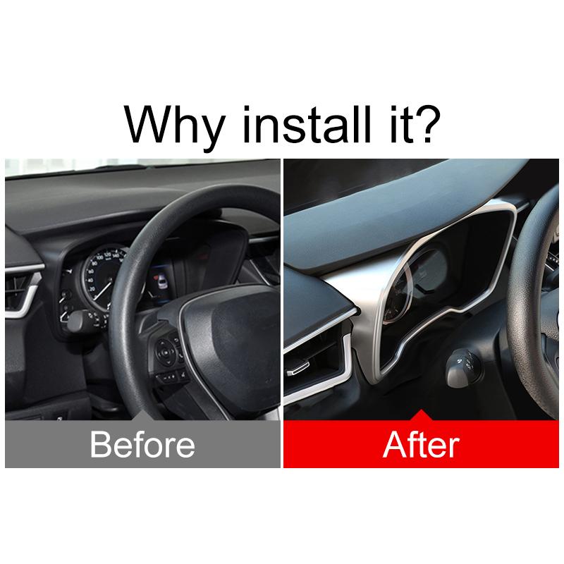 For Toyota Corolla E210 Hybrid 2019 2020 2021 2022 2023 2024 ABS Car Front Dashboard Panel Decorative Cover Sticker Trim Frame