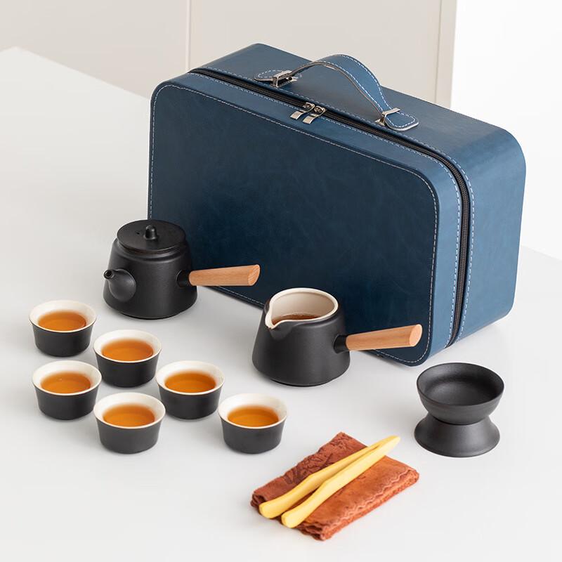 Black Pottery Travel Kung Fu Tea Set