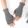 Short Knitted Gloves with Black Fungus Edges Half Length Fingerless Sleeves for Female Students To Keep Warm While Writing In Autumn and Winter