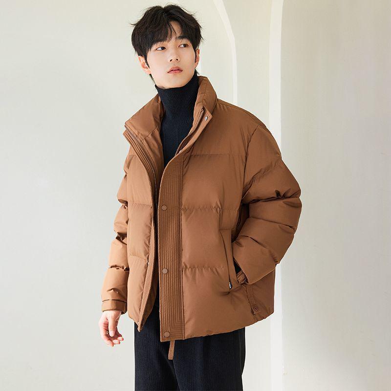 

Мужская толстая пуховая куртка со стойкой - Теплая повседневная черная куртка на осень/зиму 2025 XL (for 115-130 lbs) кофейный