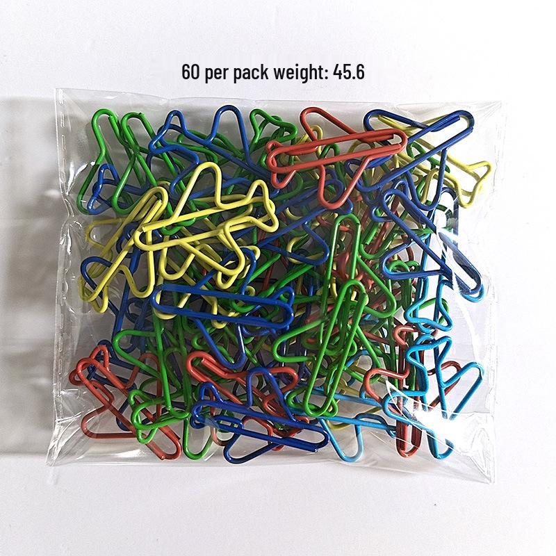 Colorful Airplane-Shaped Paperclips - Metal Bookmark Clips - Creative Office Gift