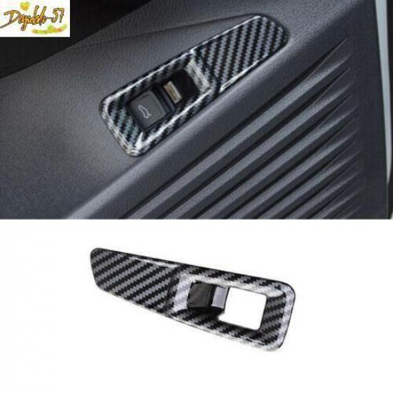 Carbon Fiber Tailgate Rear Door Button Cover Trim Fit For Volkswagen