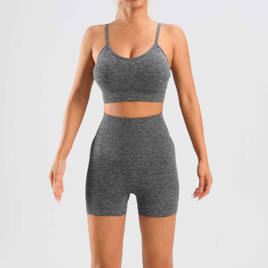 TK Sports Crop Top & High Waist Yoga Shorts Set