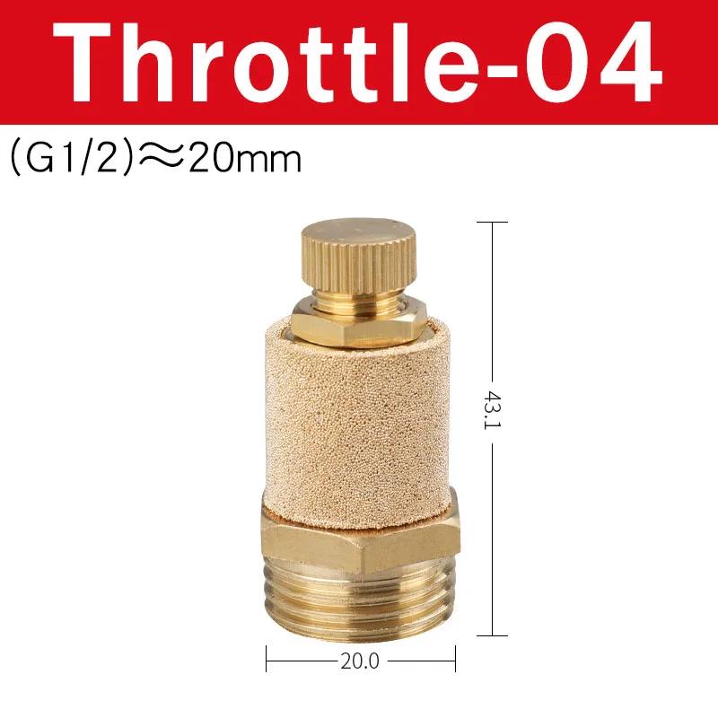 Pneumatic Exhaust Muffler Silencer 1/8 1/4 3/8 1/2 BSP Male Thread For Air Noise Brass Adjustable Long Short BSL M5